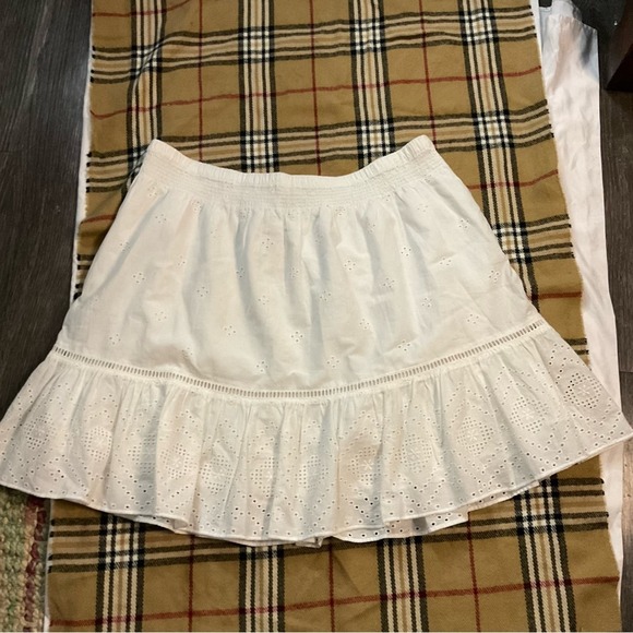 Madewell Embroidered White Lace Mini Skirt Size XL NEW - Picture 3 of 10